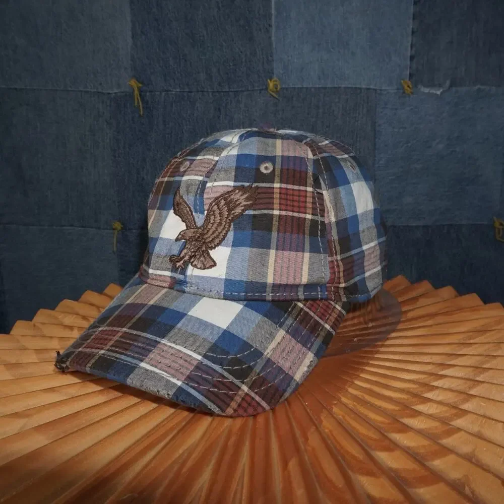 OSFA - Vintage Y2K American Eagle Hats plaid preppy